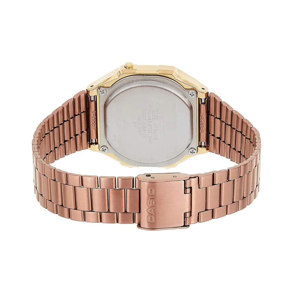 WW1880 Casio Vintage Illuminator Digital Golden Chain Watch A168WECM-5DF