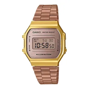 WW1880 Casio Vintage Illuminator Digital Golden Chain Watch A168WECM-5DF