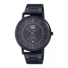 WW1951 Casio Enticer Day Date Stainless Steel Black Chain Watch MTP-B120B-8AVDF