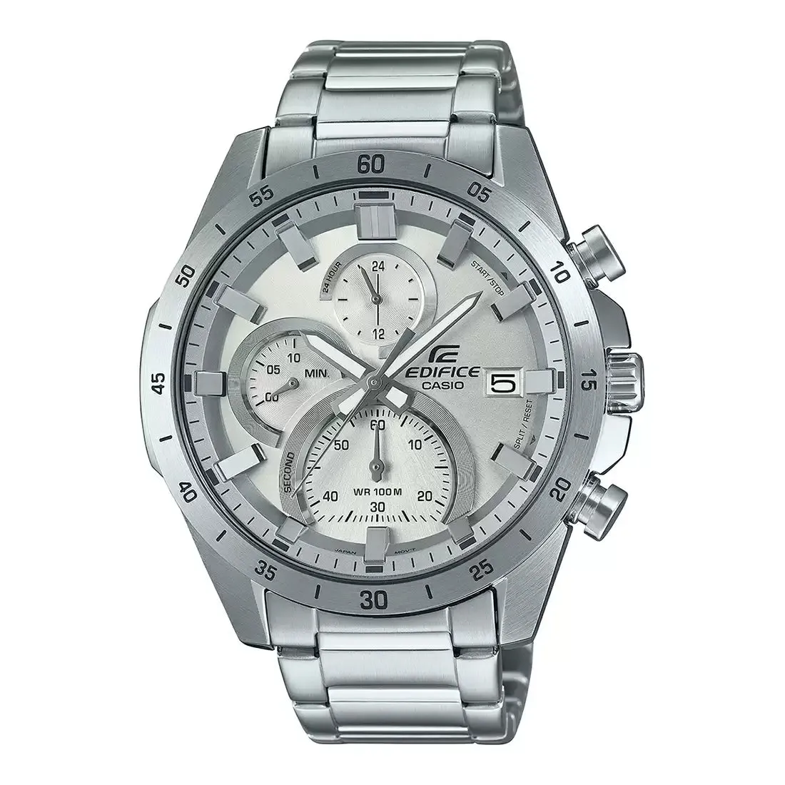 WW2067 Casio Edifice Chronograph Stainless Steel Silver Chain Watch EFR-571MD-8AVUDF