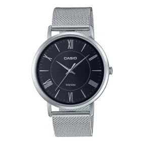 WW2210 Casio Standard Stainless Steel Silver Mesh Chain Watch MTP-B110M-1AVDF